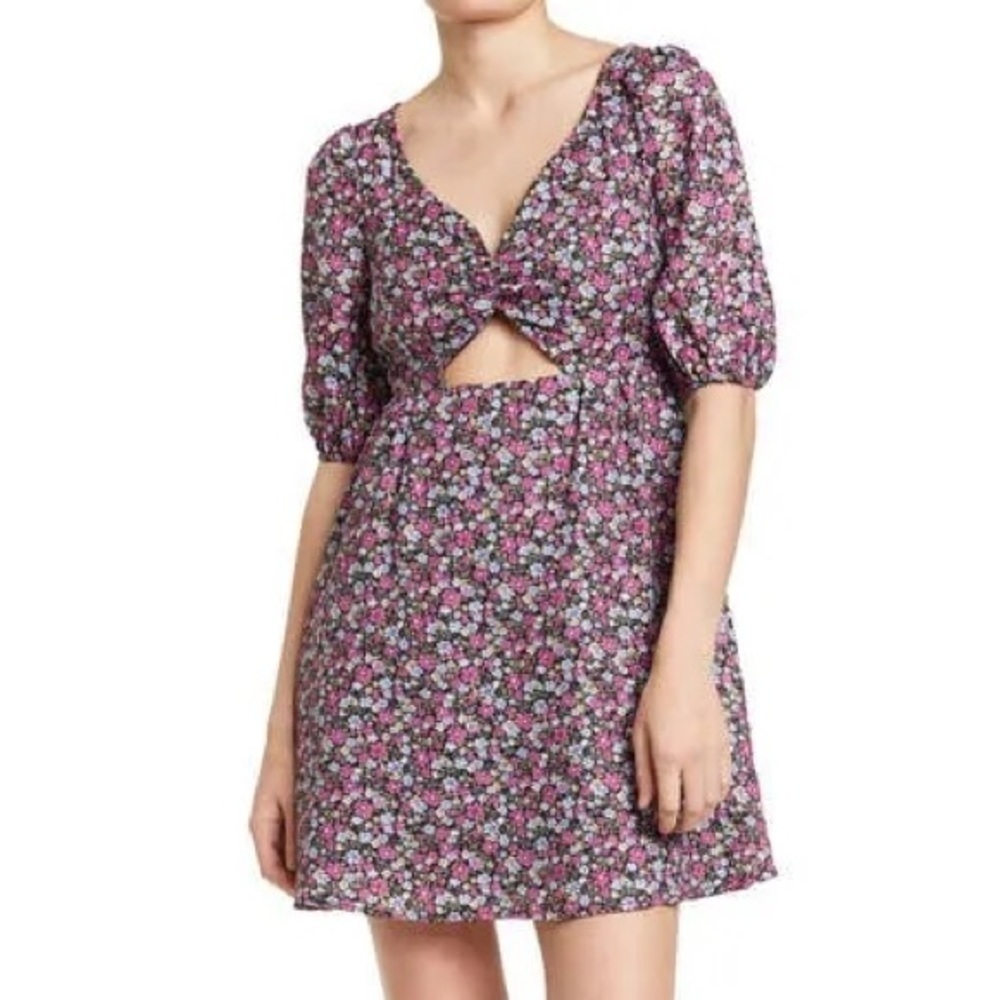 NWOT! NSR Dress Floral Print Sweetheart Cutout Mini Women's - Size Medium💛